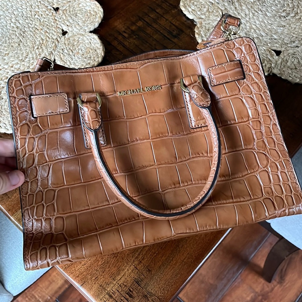 Genuine Michael Kors purse with a crocodile skin pattern.